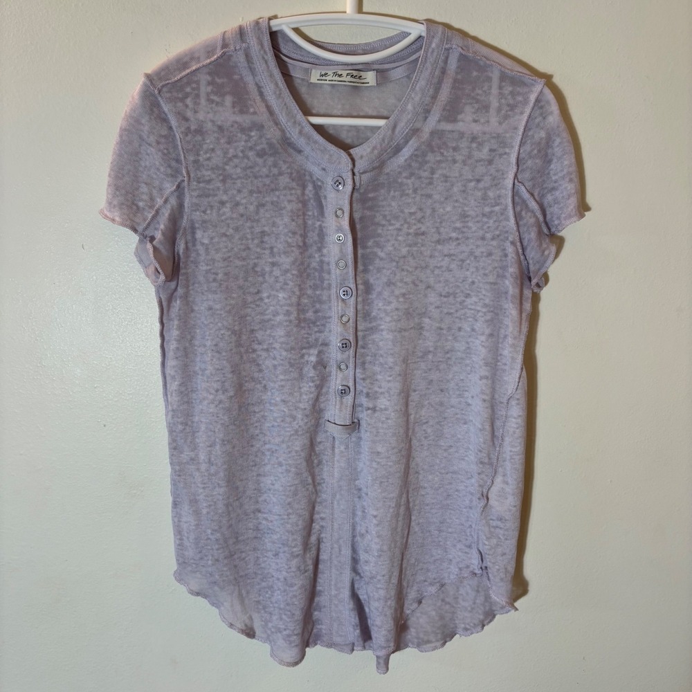 Free‎ People We The Free Henley Top Women Medium Lavender Purple
